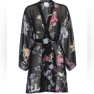 Helena Quinn+ Rachel‎ Zoe|  Georgette| Dark Floral Sheer Kimono